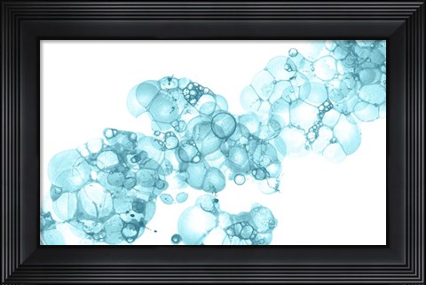 Framed Bubblescape Aqua I Print