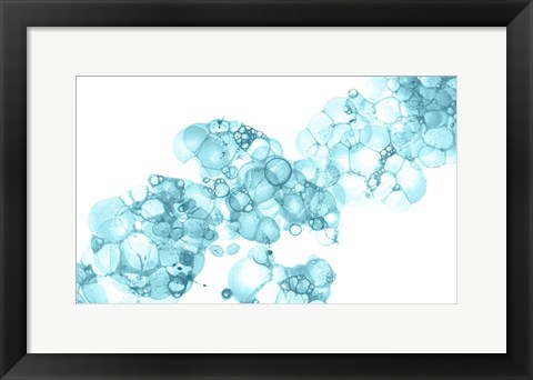 Framed Bubblescape Aqua I Print