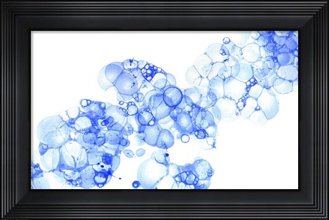 Framed Bubblescape Blue I Print