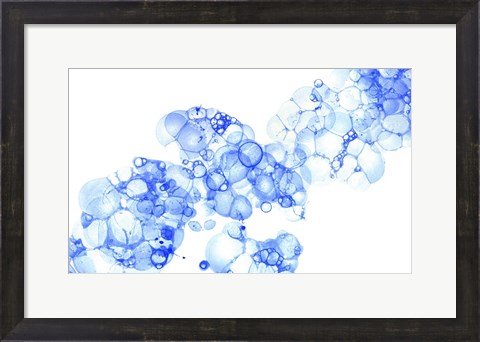 Framed Bubblescape Blue I Print