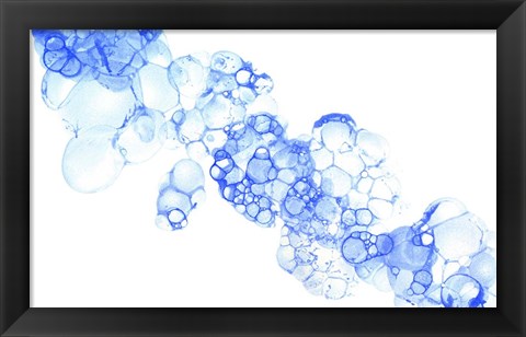 Framed Bubblescape Blue II Print