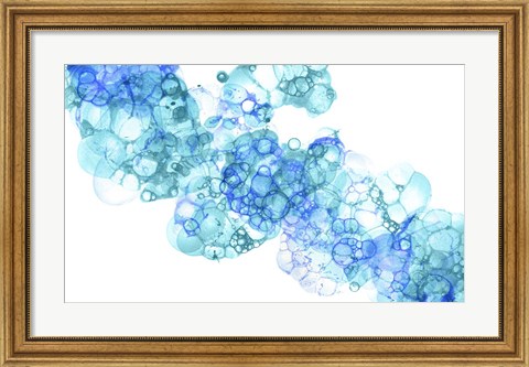 Framed Bubblescape Aqua &amp; Blue I Print