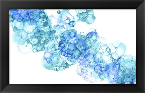 Framed Bubblescape Aqua &amp; Blue I Print