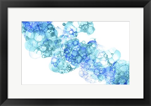 Framed Bubblescape Aqua &amp; Blue I Print