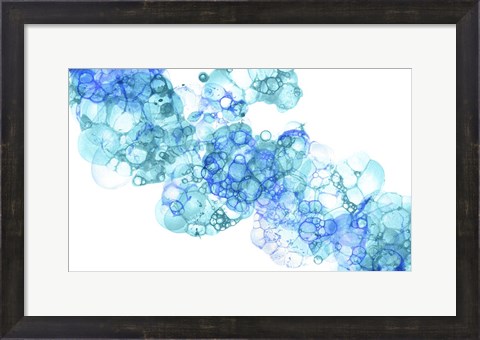 Framed Bubblescape Aqua &amp; Blue I Print