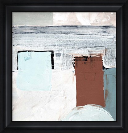 Framed Blocks and Circles Abstract I Print