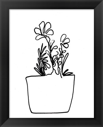 Framed Hand Sketch Flowerpot I Print