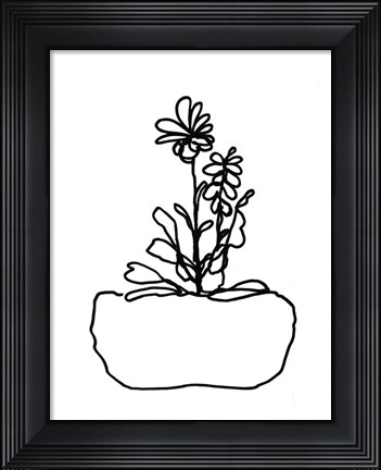 Framed Hand Sketch Flowerpot II Print