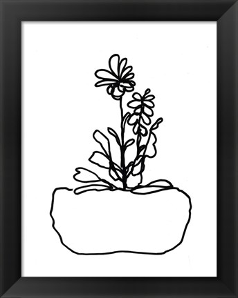 Framed Hand Sketch Flowerpot II Print