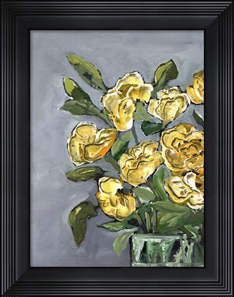 Framed Yellow Farmhouse Bouquet portrait I Print