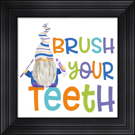 Framed Bathroom Gnomes I Print