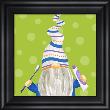Framed Bathroom Gnomes IV Print