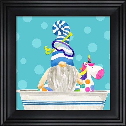 Framed Bathroom Gnomes VI Print