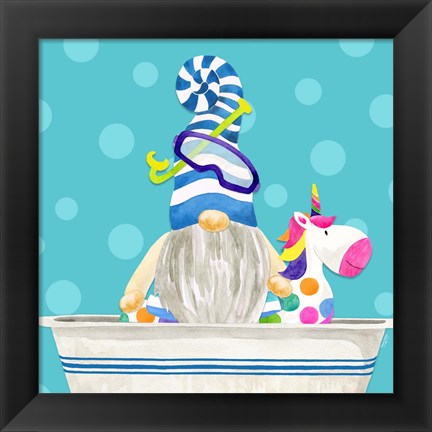 Framed Bathroom Gnomes VI Print