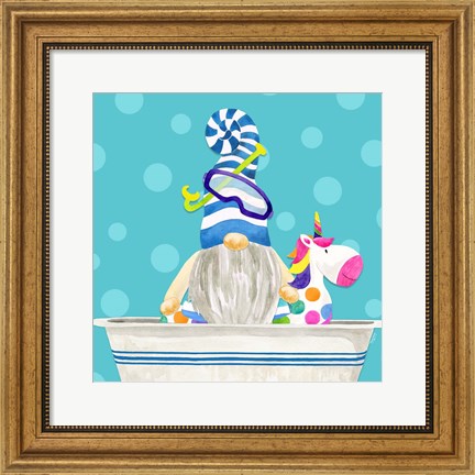 Framed Bathroom Gnomes VI Print