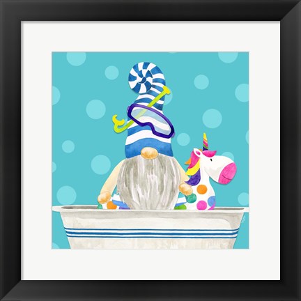 Framed Bathroom Gnomes VI Print