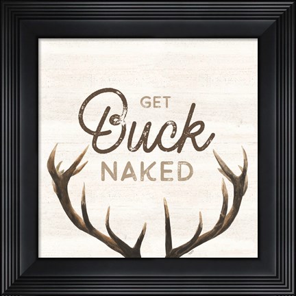 Framed Bath Art I-Buck Naked Print