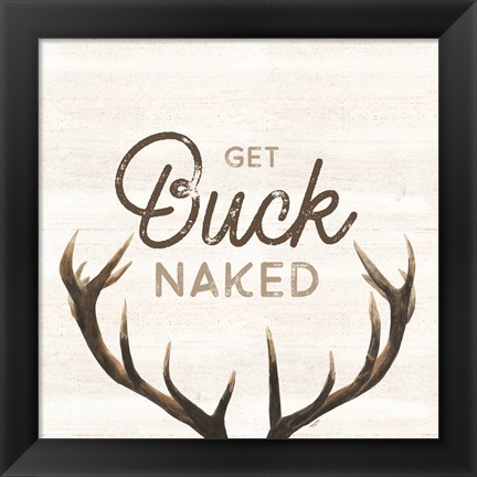 Framed Bath Art I-Buck Naked Print