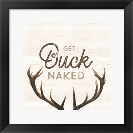 Framed Bath Art I-Buck Naked Print