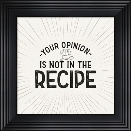 Framed Kitchen Art V-Not in the Recipe Print
