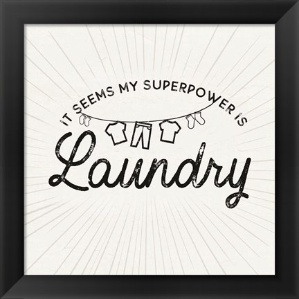 Framed Laundry Art VI-Superpower Print