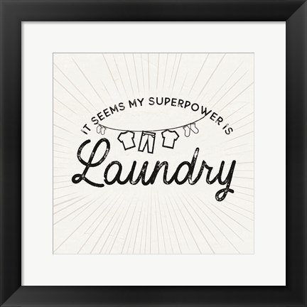 Framed Laundry Art VI-Superpower Print
