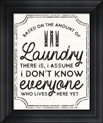 Framed Laundry Art portrait I-Based on Amount Print