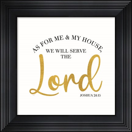 Framed Religious Art IV-Serve the Lord Print