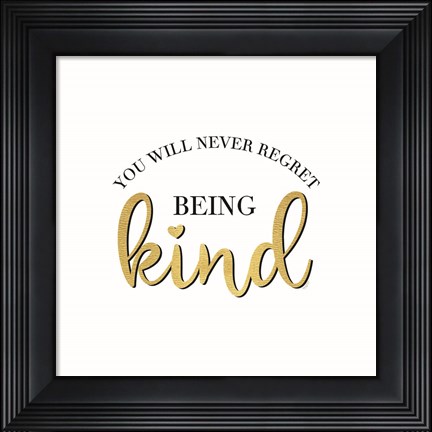 Framed Sentiment Art I-Being Kind Print