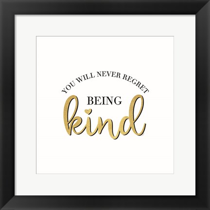 Framed Sentiment Art I-Being Kind Print