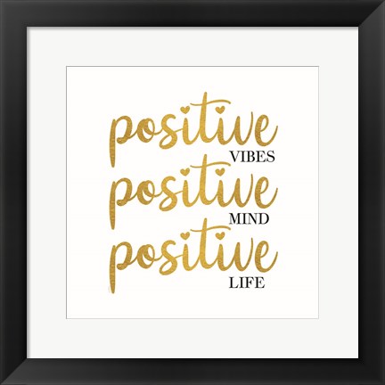 Framed Sentiment Art III-Positive Life Print