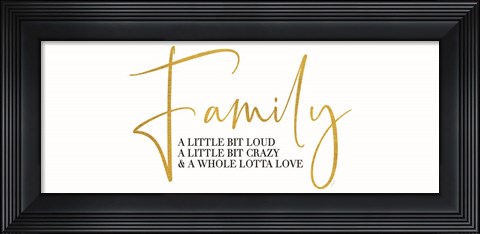 Framed Sentiment Art panel I-Family Print