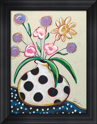 Framed Pop Florals II-Dots Print