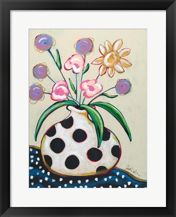 Framed Pop Florals II-Dots Print