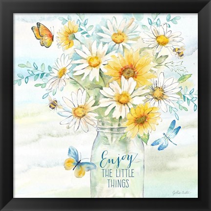 Framed Daisy Days III Print