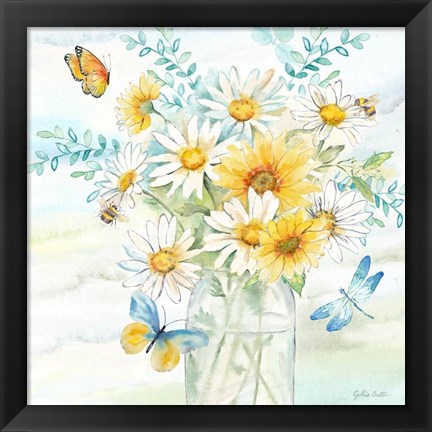 Framed Daisy Days III clean Print