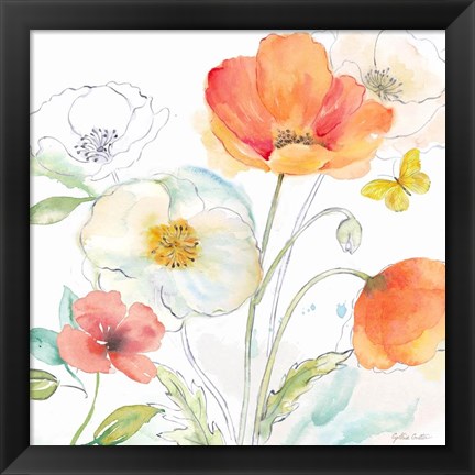 Framed Happy Poppies III Print