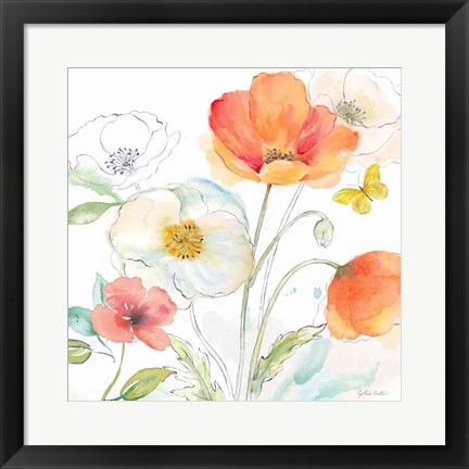 Framed Happy Poppies III Print