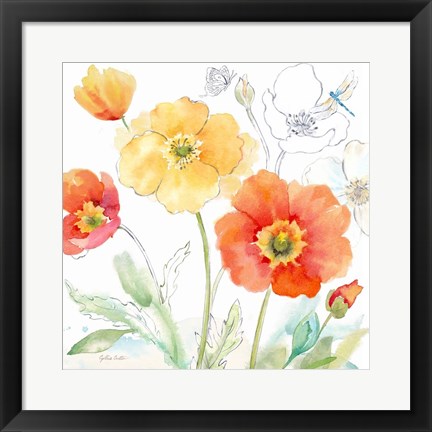 Framed Happy Poppies IV Print