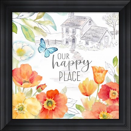 Framed Happy Poppies VI Print
