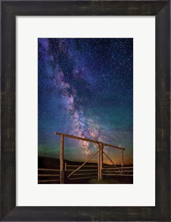 Framed Ranch Gate Milky Way Print