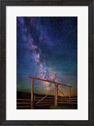 Framed Ranch Gate Milky Way Print