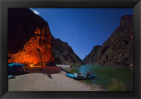 Framed Moonlight Camp Colorado River Print