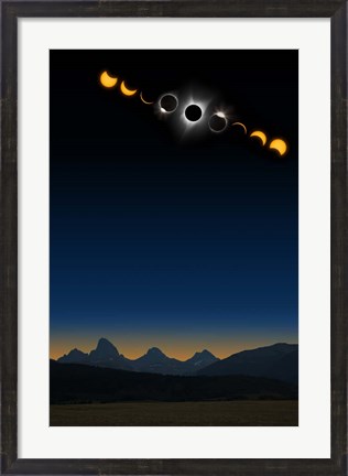 Framed Tetons Eclipse Series Print