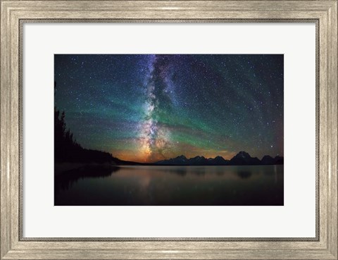 Framed Airglow Jackson Lake Tetons Print