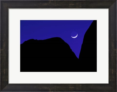 Framed Crescent Moon Twilight Print