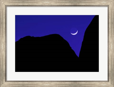 Framed Crescent Moon Twilight Print