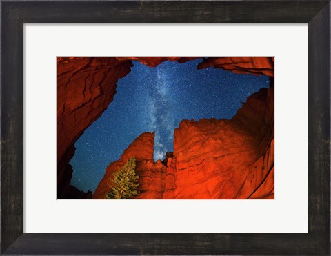 Framed Milky Way over Wall Street Print