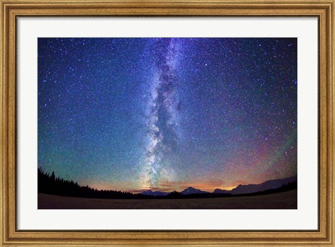 Framed Milky Way Tetons Fisheye Print