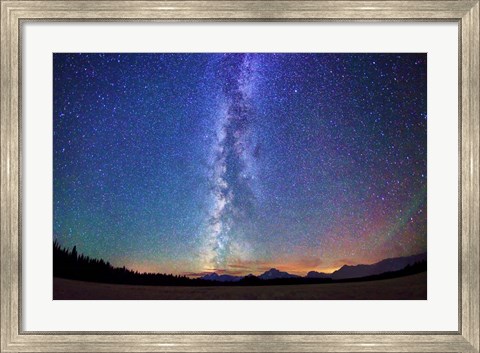Framed Milky Way Tetons Fisheye Print